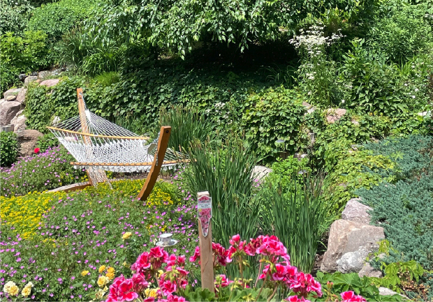 Garden with hammock